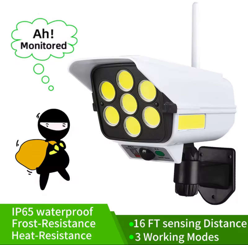 Solar LED Outdoor Security Camera Dummy Spot Light  Simulation Monitor Lamp