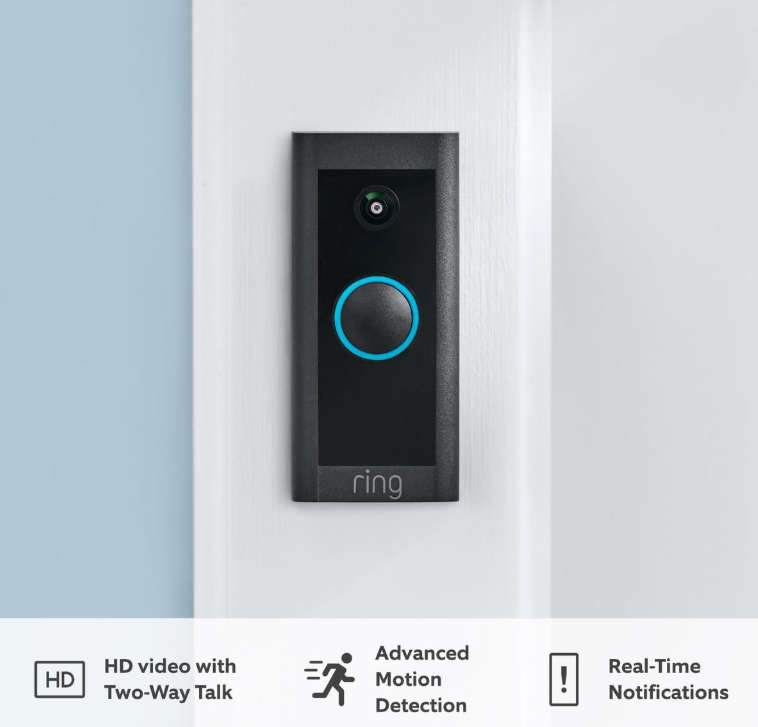 Ring Video Doorbell Wired, 2 Way Talk, advanced motion detection, real-time alerts,Works with Alexa