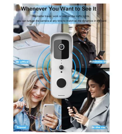 Smart Video Doorbell 1080P Intercom with chime - Tuya/Smart Life app - OPEN BOX ITEM
