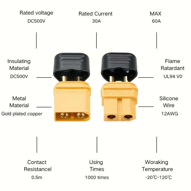 Connector Battery Solar RC Lipo DC XT60H 60A 1Pair **LOCAL STOCK**
