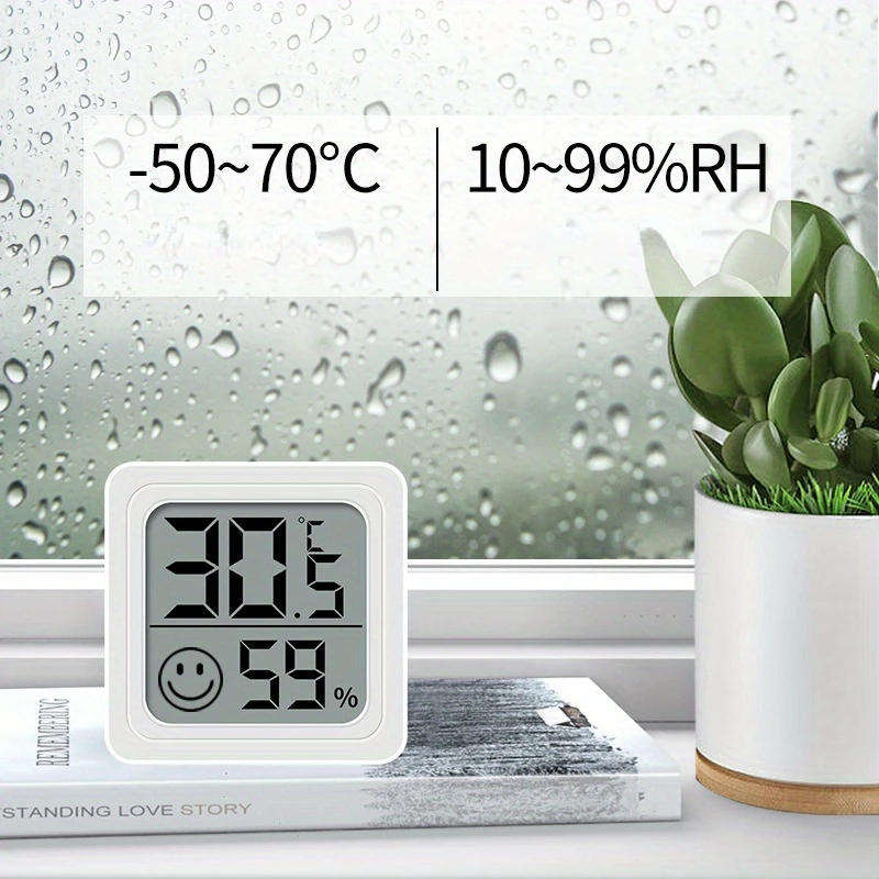 Meter Humidity + Temp Hygrometer Digital White Square 45 x 45mm **LOCAL STOCK**