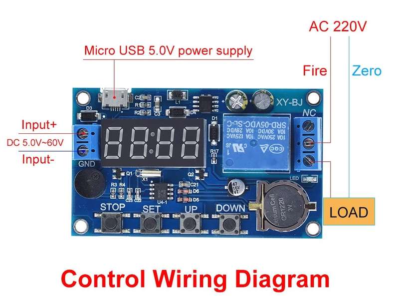 Controller Time Delay Display 5-60V DC Relay + 24H Clock Synchronization with Buzzer **LOCAL STOCK**