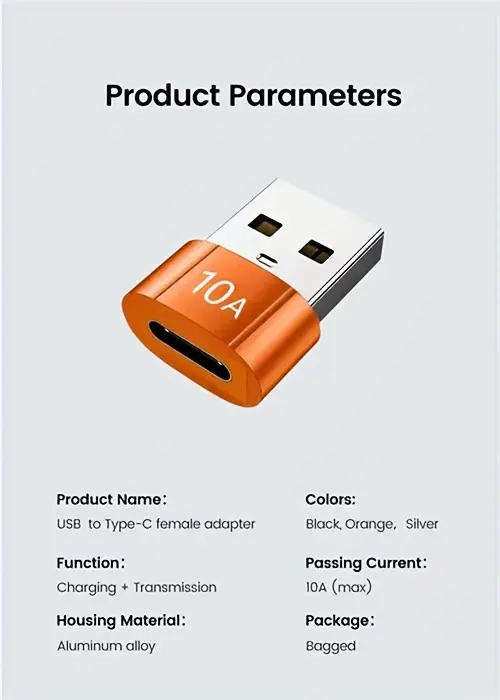 Connector USB 3.0 to Type-C Female Adapter Fast Charge 10A **LOCAL STOCK**