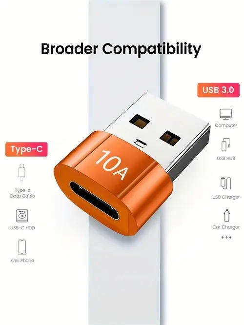 Connector USB 3.0 to Type-C Female Adapter Fast Charge 10A **LOCAL STOCK**