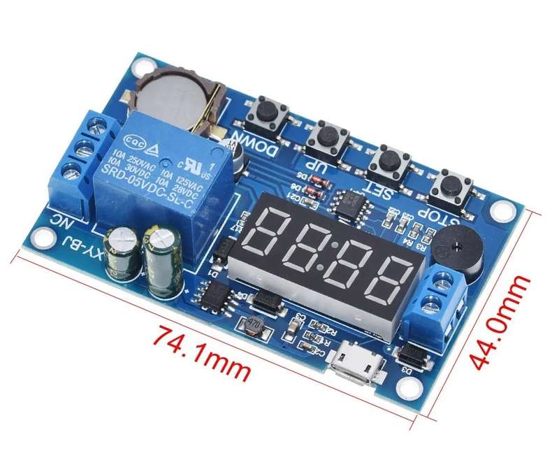 Controller Time Delay Display 5-60V DC Relay + 24H Clock Synchronization with Buzzer **LOCAL STOCK**