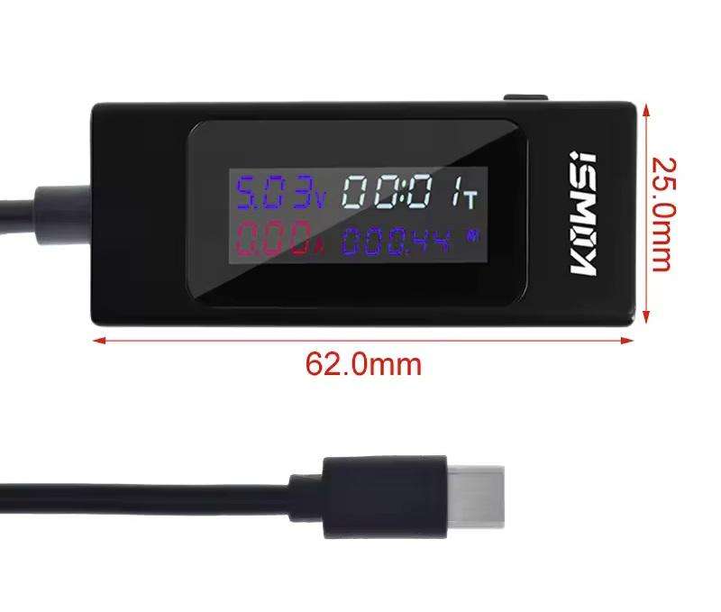 Meter USB Type-C Power Charging Tester Mobile KWS-065C Black **LOCAL STOCK**
