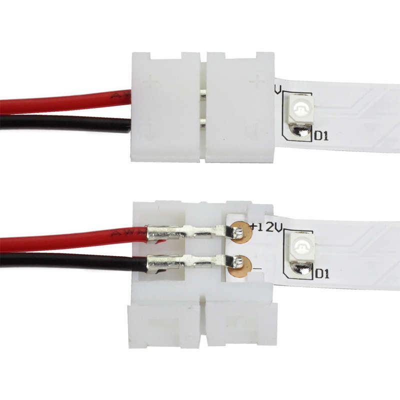 Led Strip Connector 2 Pin wire for 8mm wide strip  **LOCAL STOCK**