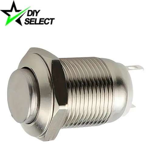 Switch Nickel Plated Push Button Momentary Raised 12mm **LOCAL STOCK**