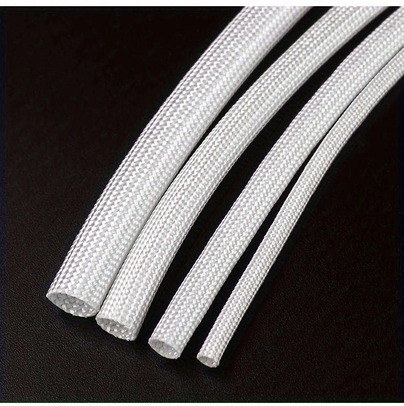 Wire Sleeving Glass Fiber High Temp 400deg Flame Retardant White 3mm  **LOCAL STOCK**