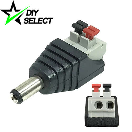 DC plug male 5.5mm x 2.1mm push connector