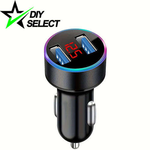 Car Charger 12V to 5V Twin USB Port with Voltage Display **LOCAL STOCK**