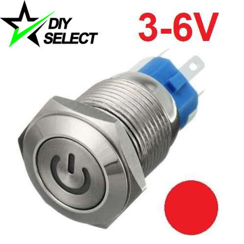 Switch Push Button Latching Illuminated Red Led 3-6V DC **LOCAL STOCK**