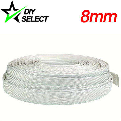 Wire Sleeving Glass Fiber High Temp 400deg Flame Retardant White 8mm  **LOCAL STOCK**