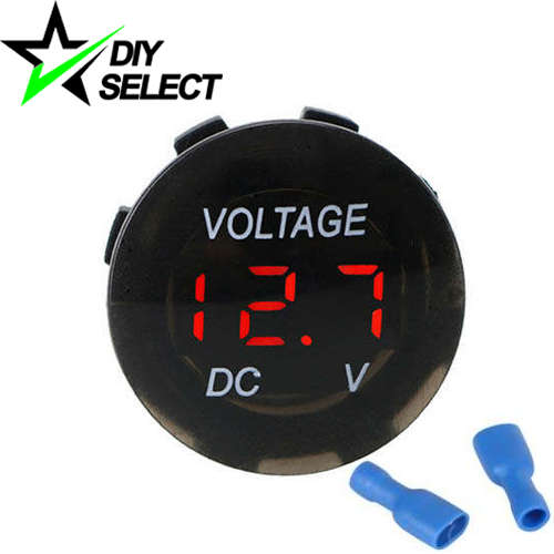 Voltmeter DC 5-30V Round Waterproof Red 3 Digit Display **LOCAL STOCK**