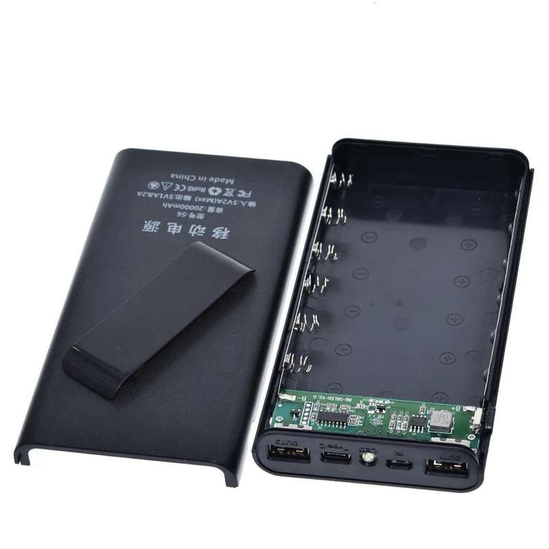 Battery 18650 (6pc) Power Bank Charger Black **LOCAL STOCK**