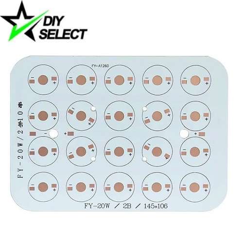 Aluminium Circuit Board for 20 Leds (1W, 3W, 5W) 145x106mm **LOCAL STOCK**