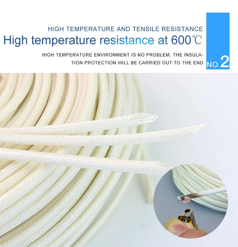Wire Sleeving Glass Fiber High Temp 400deg Flame Retardant White 3mm  **LOCAL STOCK**