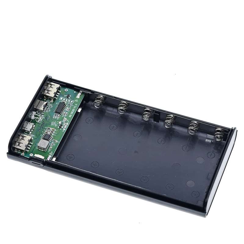 Battery 18650 (6pc) Power Bank Charger Black **LOCAL STOCK**
