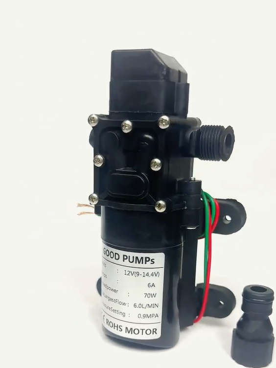 12V Pump High Pressure Diaphragm 6L/min 70W Auto on off with Hosetail **LOCAL STOCK**