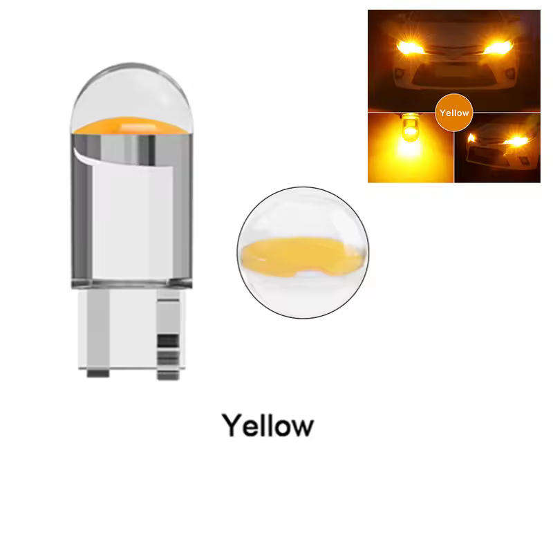 Car Led T10 Yellow / Amber Clear Housing 12V DC **LOCAL STOCK**