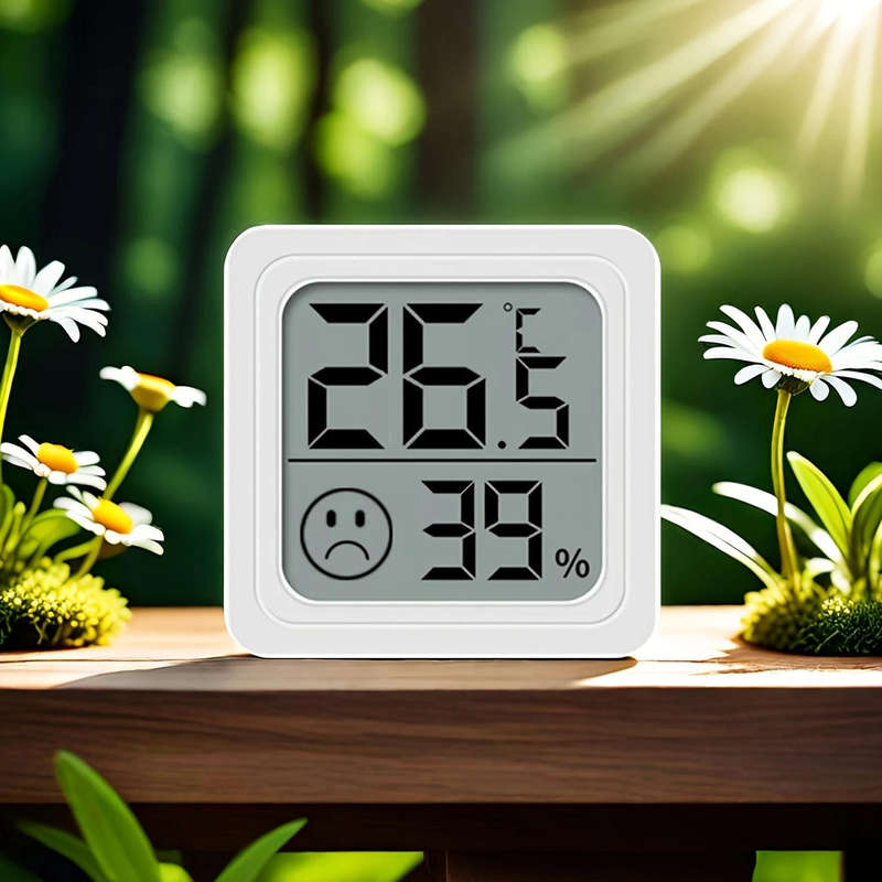 Meter Humidity + Temp Hygrometer Digital White Square 45 x 45mm **LOCAL STOCK**