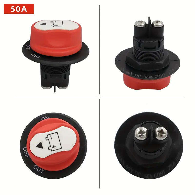 Switch Rotary On/Off Automotive 12V DC 50A Red **LOCAL STOCK**