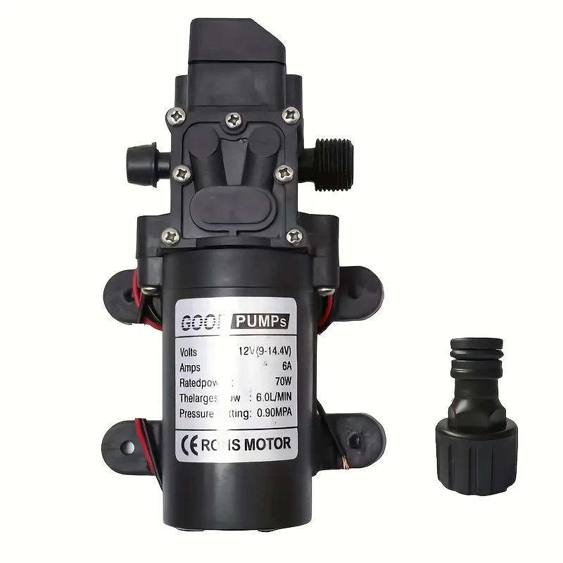 12V Pump High Pressure Diaphragm 6L/min 70W Auto on off with Hosetail **LOCAL STOCK**