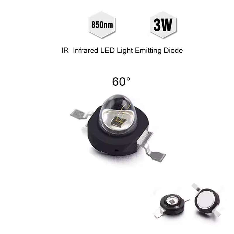 3W Led Infrared 850nm 1.4-1.8V 600-700mA 60 deg lens **LOCAL STOCK**