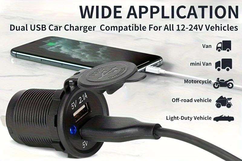 Car Charger 12V-24V DC to 5V 2.1A 2x USB **LOCAL STOCK**