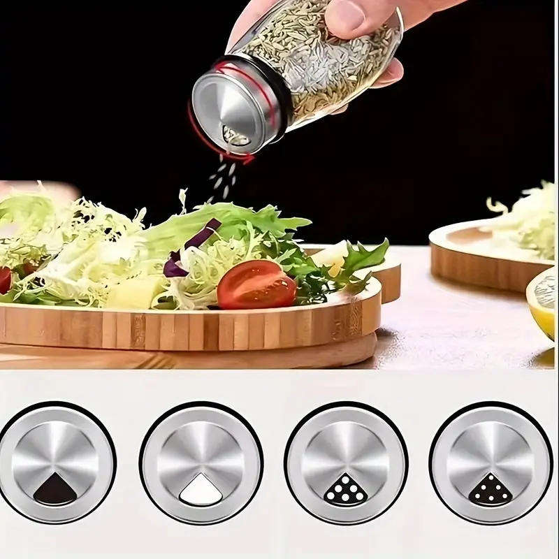 7pcs/Set Kitchen Spice Jar Set with Rotating Organizer