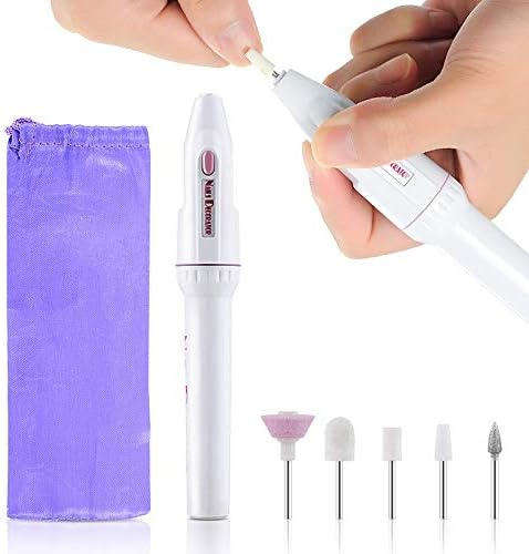 Electric Nail Grinder Set  5-in-1 Manicure Pen with Sharpeners & Cleaning Brush