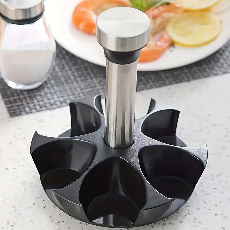 7pcs/Set Kitchen Spice Jar Set with Rotating Organizer