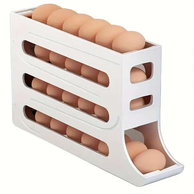 Smart Auto-Rolling Egg Organizer for Refrigerator