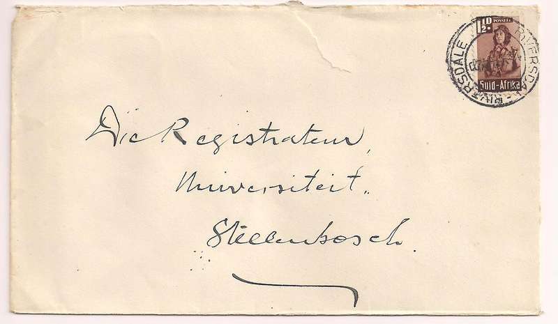 South Africa 1942 Bantam cover - RIVERSDAL / RIVERSDALE