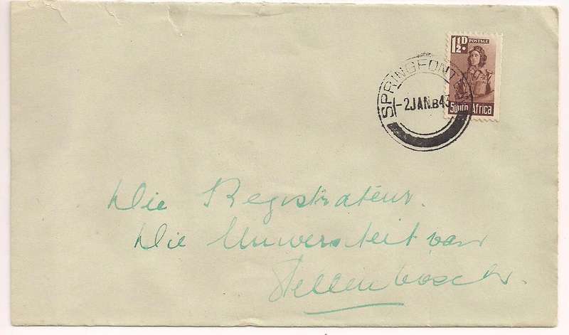 South Africa 1943 Bantam cover - SPRINGFONTEIN