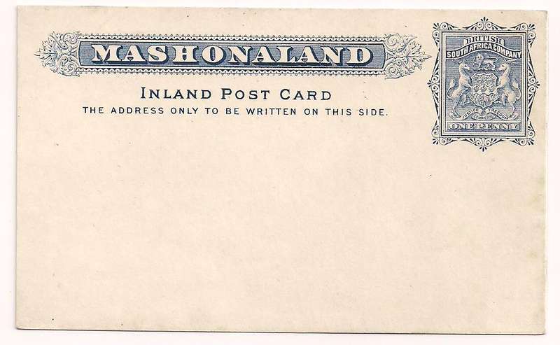 Rhodesia 1893 1d Postal Stat Postcard