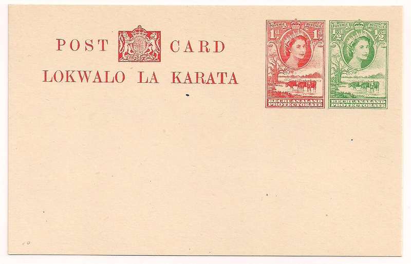 Bechuanaland 1957 1d+½d Combo P.Stat Postcard