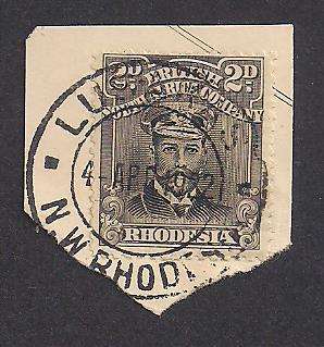 Rhodesia (BSAC) 1922 Postmark: Lusakas / N.W.