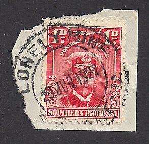 S. Rhodesia 1927 Postmark: Lonely Mine