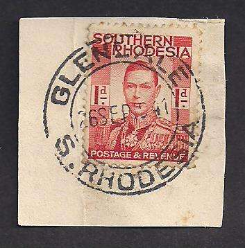 S. Rhodesia 1941 Postmark: Glendale