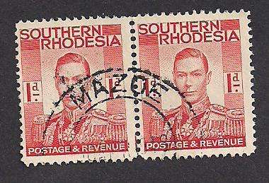 S. Rhodesia 1949 Postmark: Mazoe