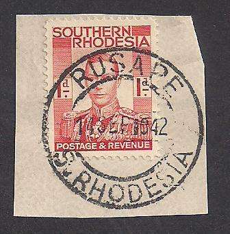 S. Rhodesia 1942 Postmark: Rusape