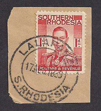 S. Rhodesia 1939 Postmark: Lalapanzi