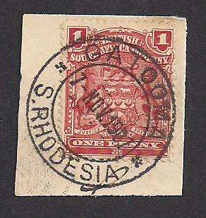Rhodesia (BSAC) 1907 Postmark: Gatooma