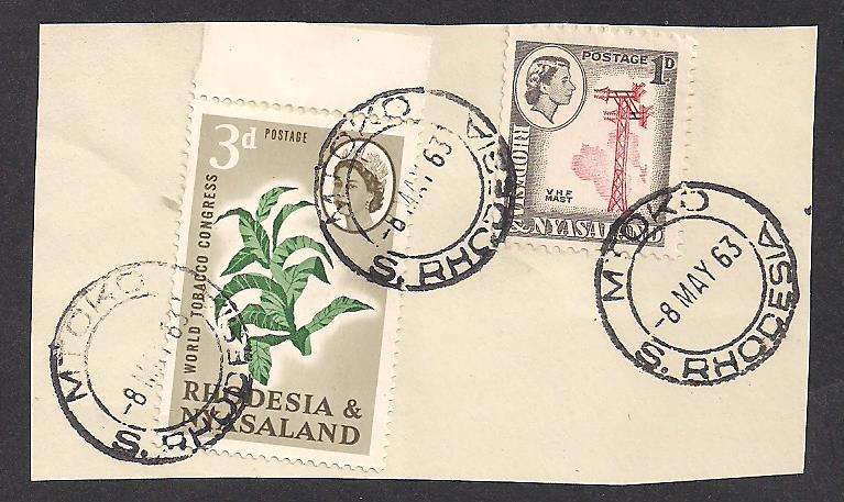 Rhodesia & Nyasaland 1963 Postmark: Mtoko