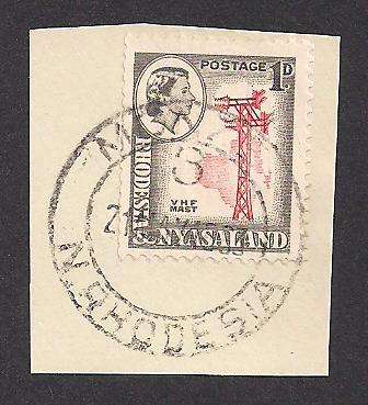 Rhodesia & Nyasaland 1963 Postmark: Monze / NR