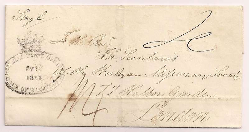 Cape of Good Hope 1839 to UK - Falmouth India Letter