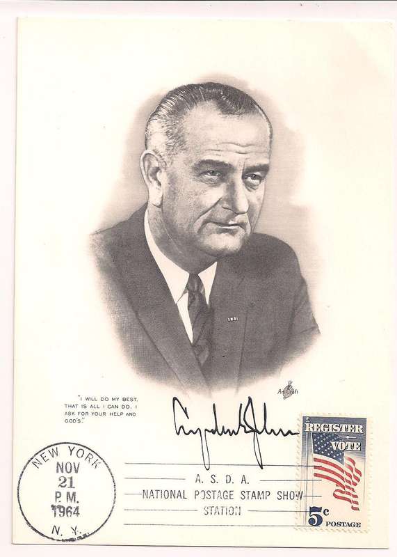 United States 1964 ASDA Show NY Souvenir  Lynden B Johnson