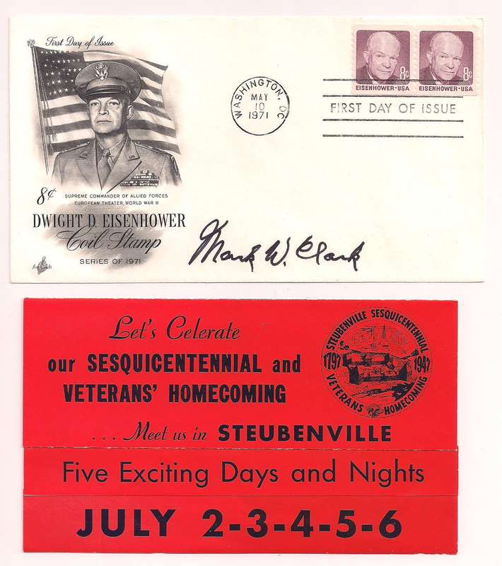 United States 1971 Eisenhower coil FDC signed Gen. Mark Clark