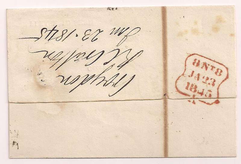 Great Britain 1845 Entire - QV 1d Red - CROYDON